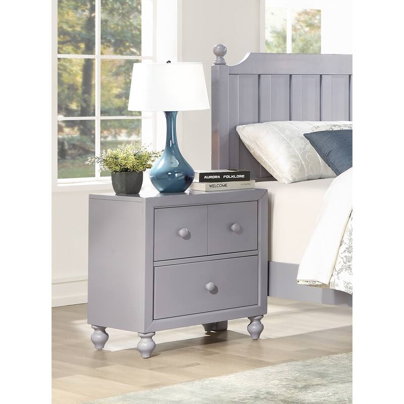 Transitional Gray Nightstand, Wooden Drawers Modern Bedroom Furniture