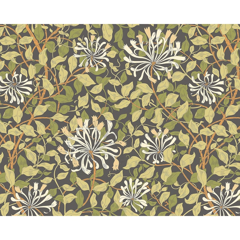 Brewster Origin Murals Honeysuckle Olive Wall Mural - N/A
