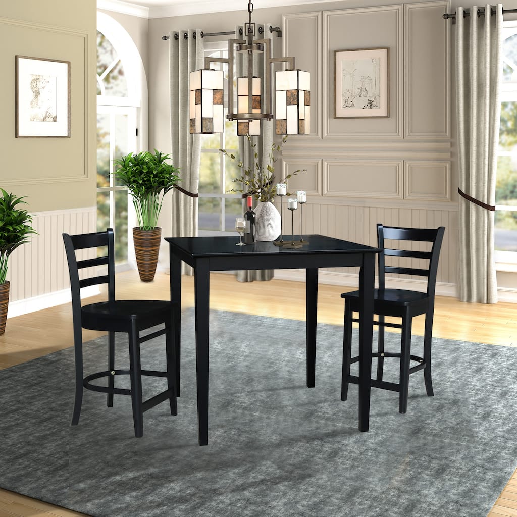36" x 36" Counter Height Table with 2 Stools - 3 Piece Set