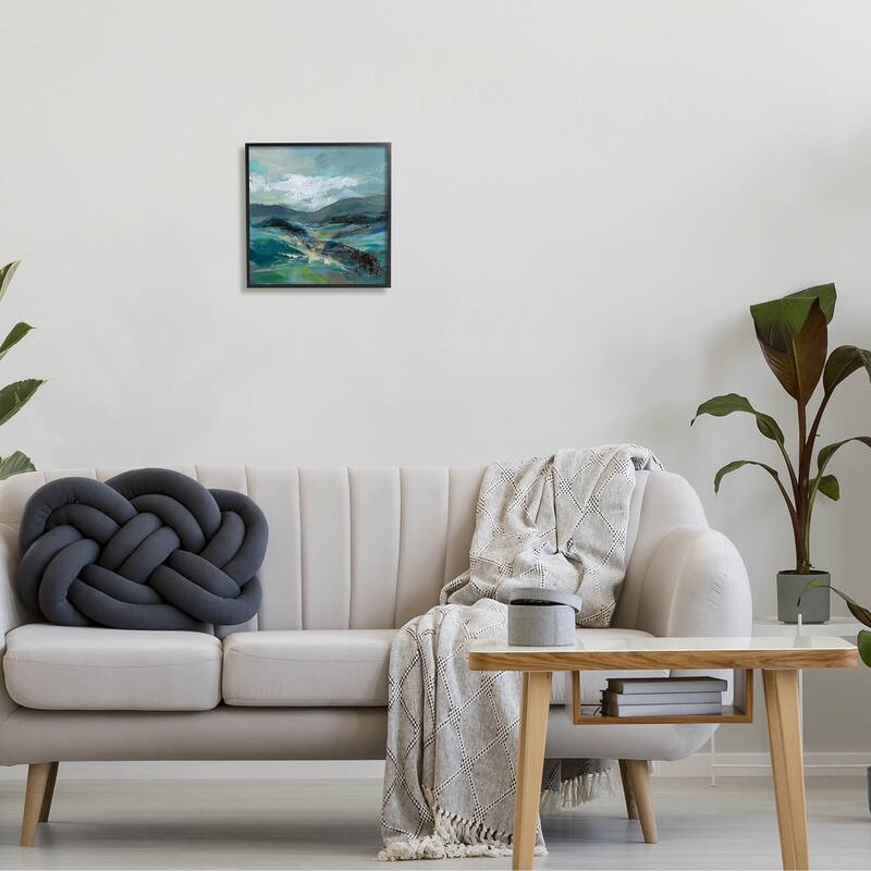 Stupell Modern Green Mountains Landscape Framed Giclee Art, Design by Silvia Vassileva
