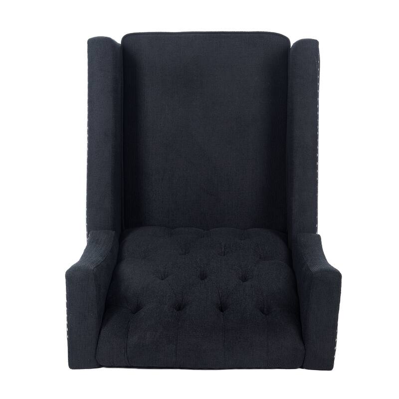 27.16" Wide Manual Wing Recliner Chair with Silver Bubble Nails