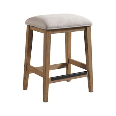 Landmark Backless Stool with 4 Legs, Weathered Oak, Set of 2