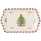 preview thumbnail 1 of 5, Spode Christmas Tree Peppermint Dessert Tray - 12" L x 7.25" W 1 Piece - 12" L x 7.25" W - Multicolored