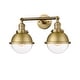 preview thumbnail 9 of 19, Innovations Lighting Hampden 2 Light 18" Bath Vanity Light Clear/Brushed Brass