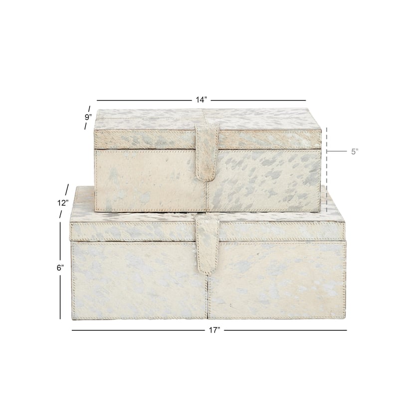 Silver MDF Glam Box (Set of 2) - S/2 14", 17"W