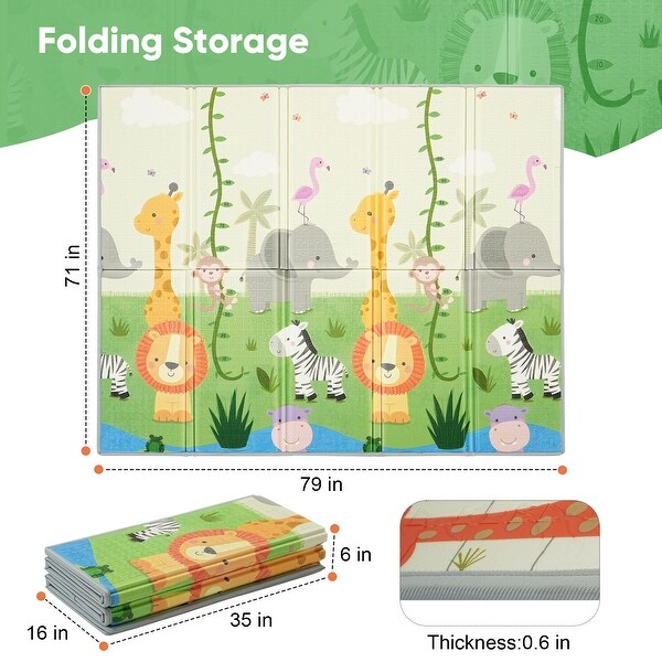 Amazon.com : GZZ Foldable Baby Play Mat,Reversible
