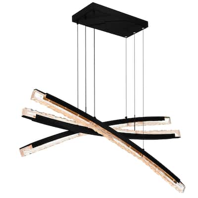 Saber Integrated LED Black Chandelier