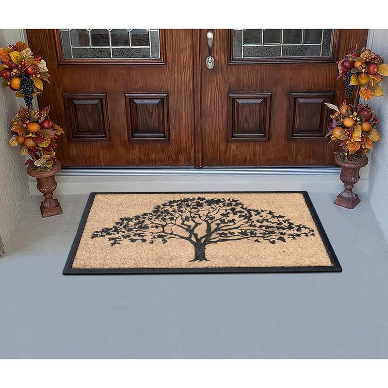 A1HC Natural Coir & Rubber Hand Flocked Large Door Mat
