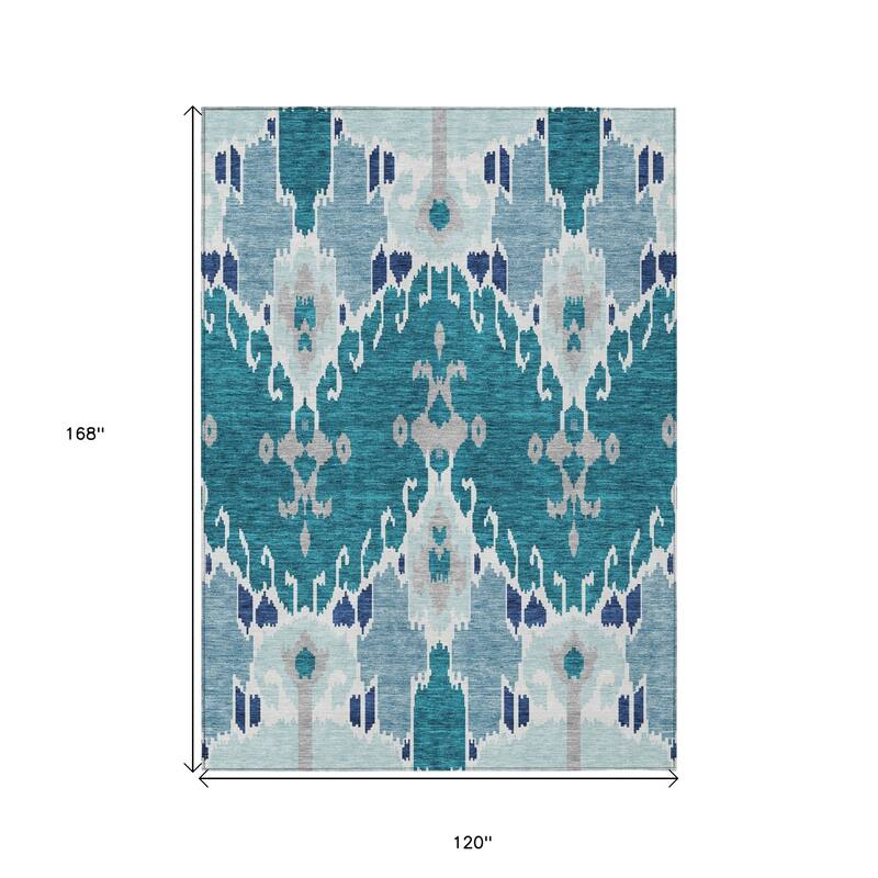 HomeRoots Ikat Transitional Rectangle Outdoor Rug