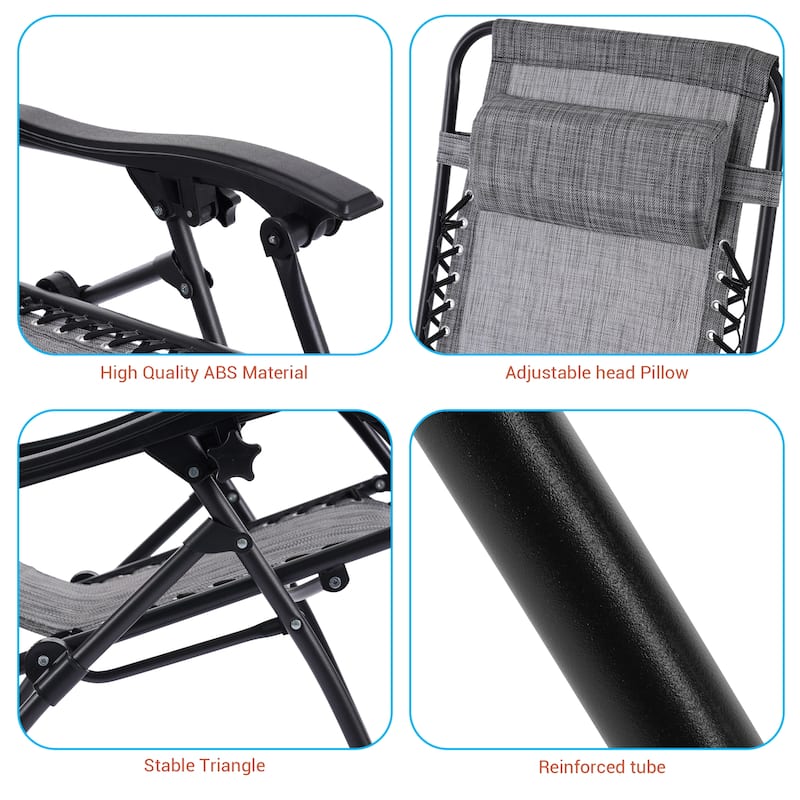 LIVOOSUN Zero Gravity Patio Chairs (Set of 2)