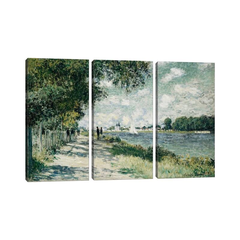 iCanvas "The Seine at Argenteuil, 1875 " by Claude Monet 3-Piece Canvas Wall Art Set
