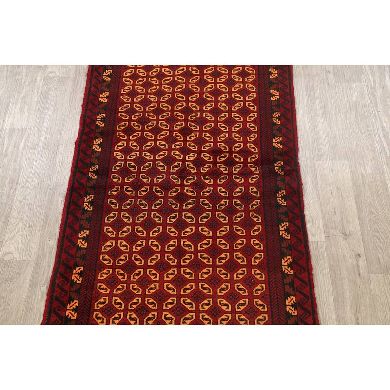 Geometric Balouch Persian Traditional Area Rug Wool Hand-knotted - 3'3" x 6'3"