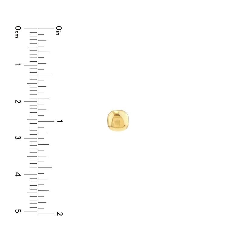 Curata 14k Yellow Gold 6mm Cushion Pebble Stud Earrings
