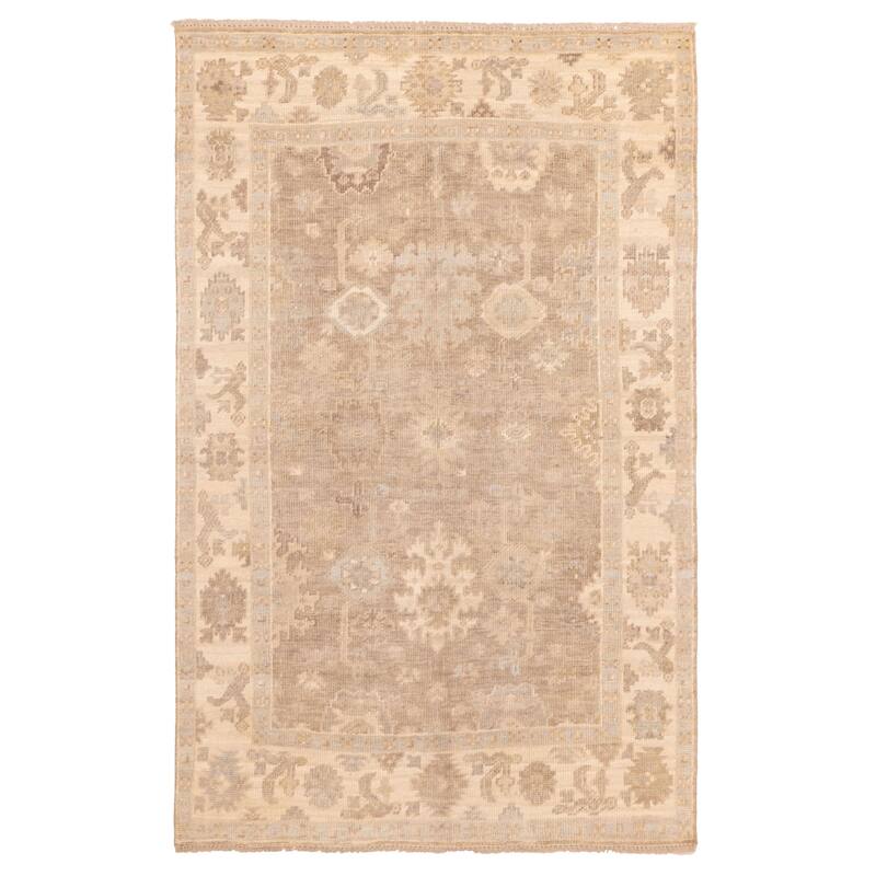 ECARPETGALLERY Hand-knotted Kavya Oushak Taupe Wool Rug - 5'11 x 9'2