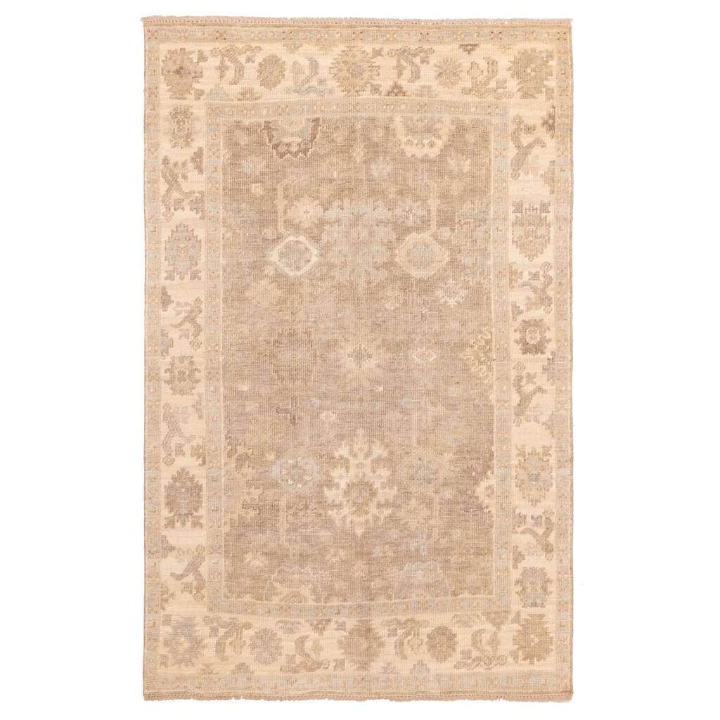 ECARPETGALLERY Hand-knotted Kavya Oushak Taupe Wool Rug - 5'11 x 9'2