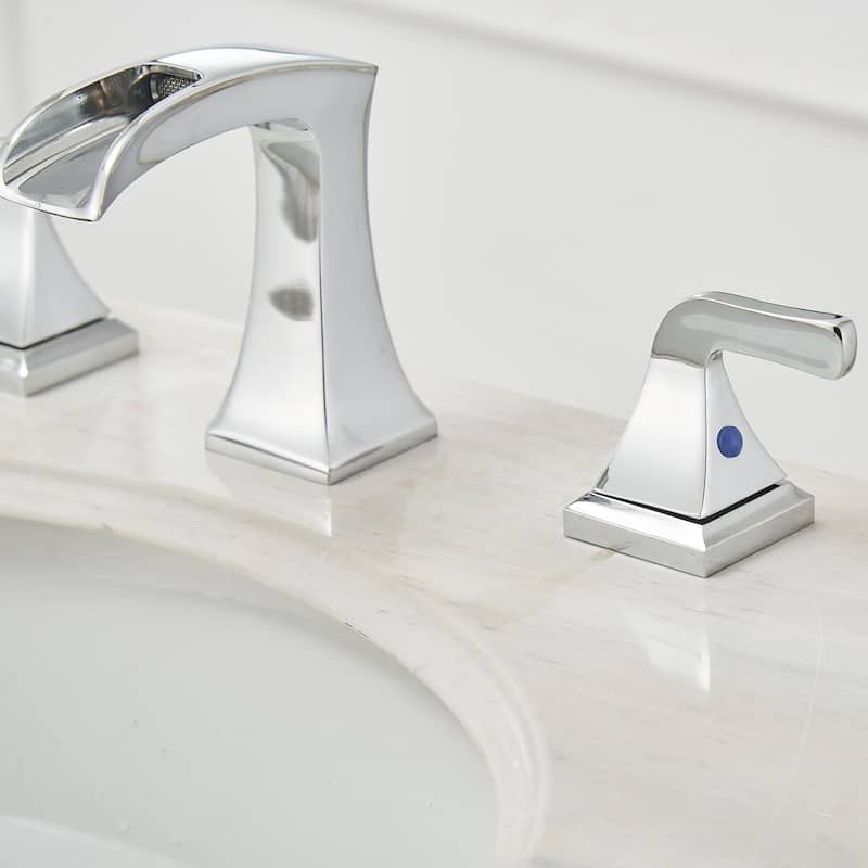 8 in. Widespread 2-Handle Waterfall Bathroom Sink Faucet