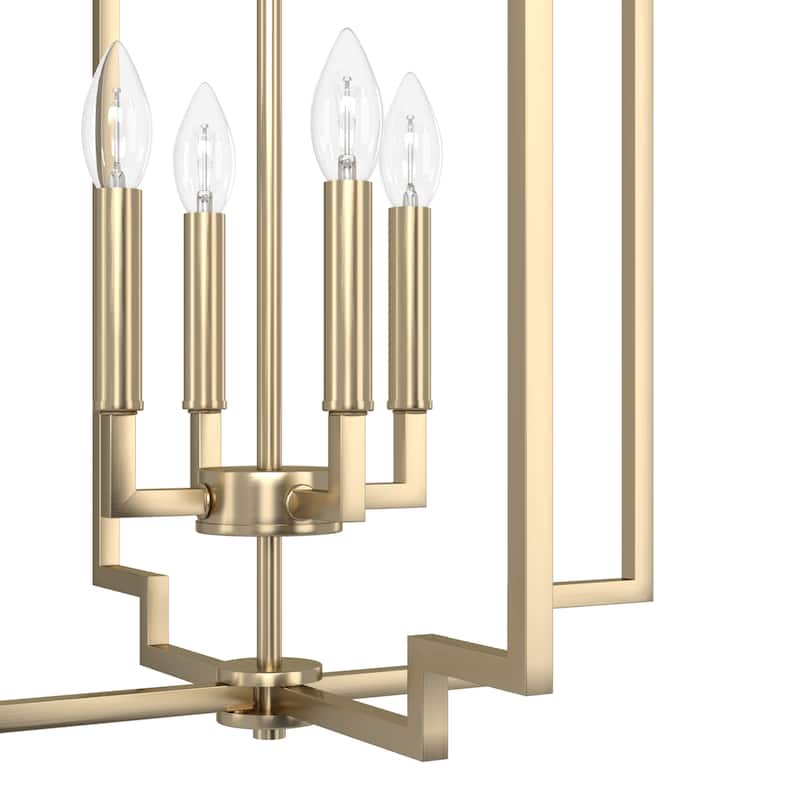 Hunter Zoanne 4-Light Modern Pendant Hanging Light - Island, Entry, Dining - Geometric, Contemporary, Candle, Transitional