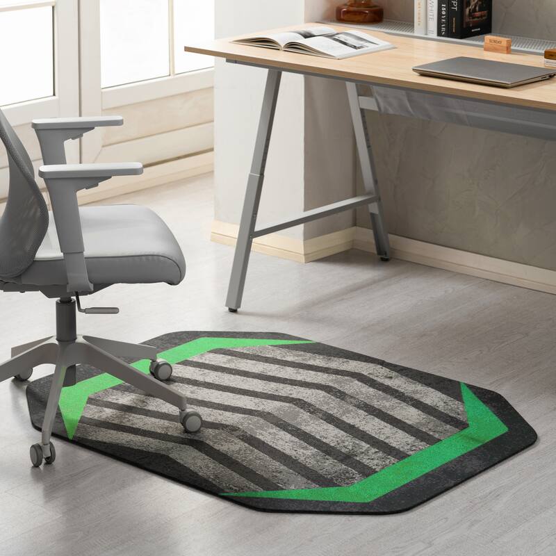 Jani Gaming Chair Mat - Anti-Slip Ergonomic Rug and Chairmat Combo for Home Office, Hard Floor Protector with Smooth Glide