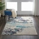 preview thumbnail 38 of 143, Nourison Modern Abstract Sublime Area Rug Ivory/Blue - Rectangle - 3'11" x 5'11"