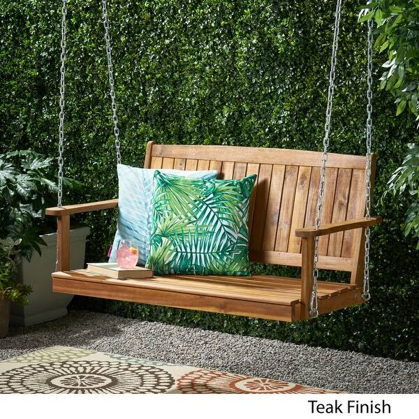 Shop Tambora Outdoor Aacia Wood Porch Swing By Christopher Knight Home Overstock 28183823