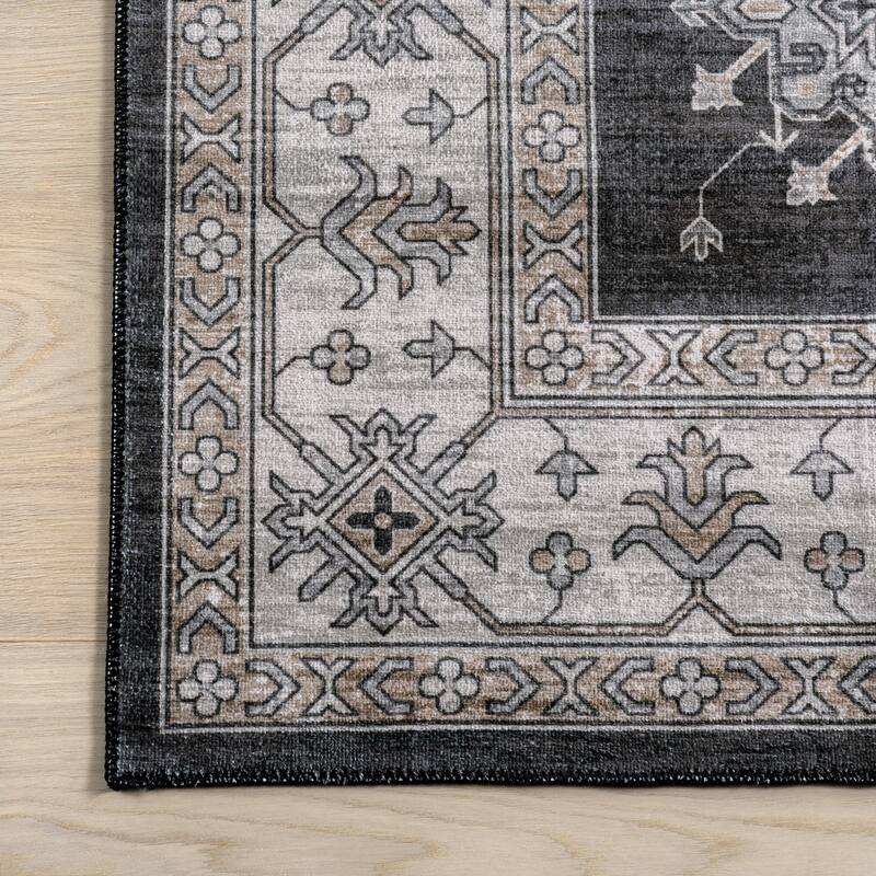 Nuloom Moxie SplashGuard Traditional Bordered Machine Washable Area Rug