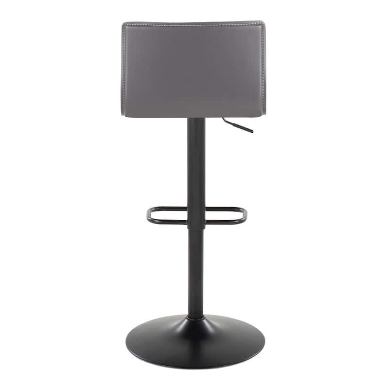 Porch & Den Mara Upholstered Adjustable Bar Stool with Rounded Rectangle Footrest (Set of 2)