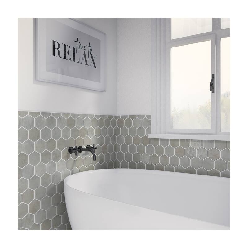 Daltile Mesmerist 4" Ceramic Hexagon Wall Tile (30 PC Per Carton) (3.00 SQFT Per Carton)