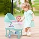 preview thumbnail 3 of 3, New Adventures Little Darlings: 12" Bassinet Baby Doll Set - Teal, Pink, Stars