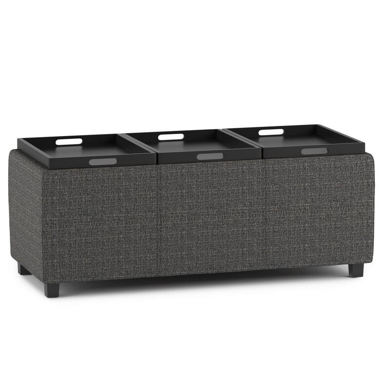WYNDENHALL Franklin 42-in. Wide Contemporary Rectangular Storage Ottoman