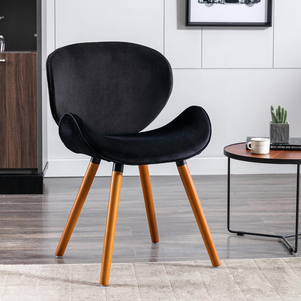 Porthos Home Vigo Dining Chair, Velvet Seat & Back, Beechwood Legs