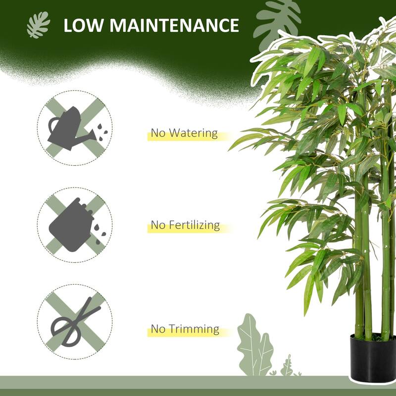 4.5FT Artificial BamBoo Tree Faux Decorative Plant in Nursery Pot For Indoor
