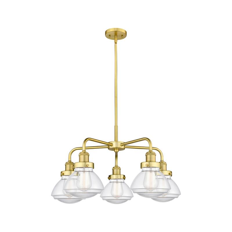 Innovations Lighting Olean - 5 Light 25" Stem Hung Chandelier - Clear/Satin Gold