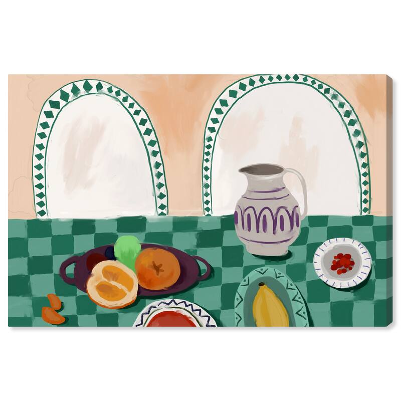 Wynwood Studio Canvas Food and Cuisine Fruit Snack Time Green and Tan Rustic Wall Art Canvas Print - 24 x 36