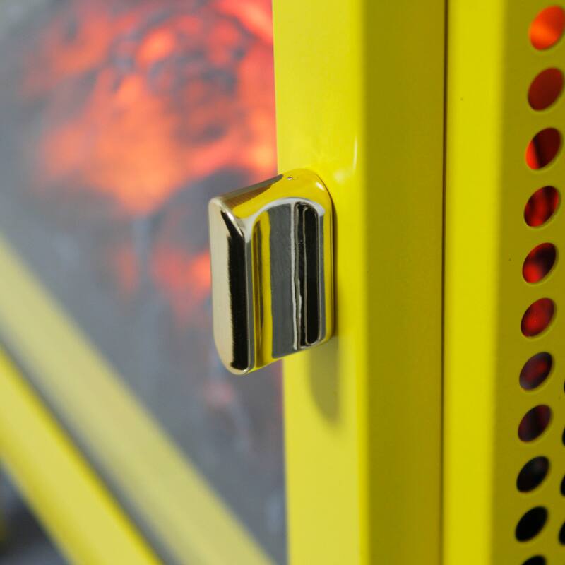 17 inch Freestanding Electric Fireplace Stove heater with 3D Flame effect,Lemon Yellow