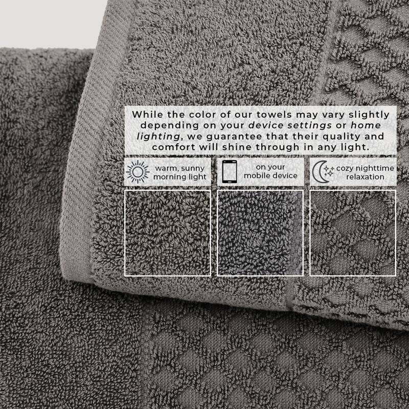 Linery & Co. Cotton Diamond Waffle Texture Bath Towels