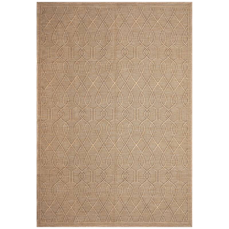 Liora Manne Soleil Wrought Iron Indoor/Outdoor Rug - 1'11" x 7'6" - Natural