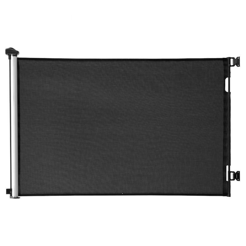 Retractable Baby Gate with Escape-Proof Bottom Hook and Mesh Design for Kids and Pets Safety - 55” x 41” - Black