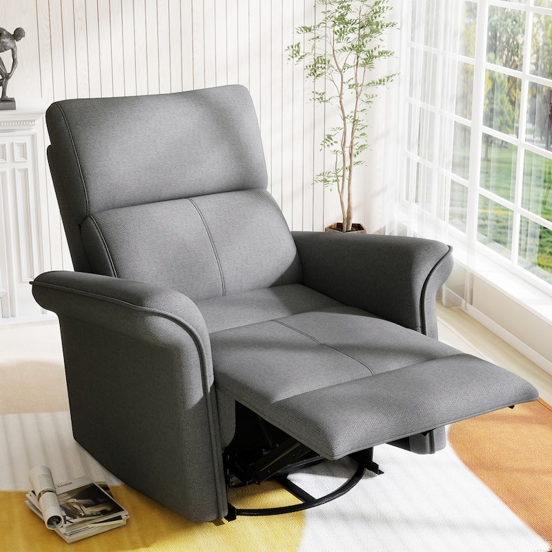 270°Power Swivel Rocker Recliner Chair for Adult,Rocking Glider Nursery Recliner for Small Spaces,Fabric Rocking Chair