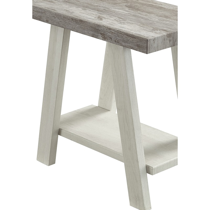 Contemporary Two-Tone Wood Shelf Side Table
