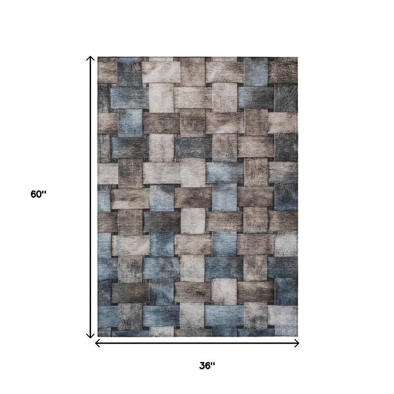 HomeRoots Striped Transitional Rectangle Outdoor Rug
