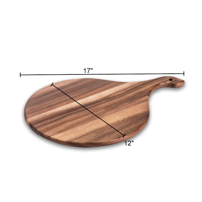 Acacia Wood Cutting/ Charcuterie Board - Medium Round - 17.5" x 12.5"