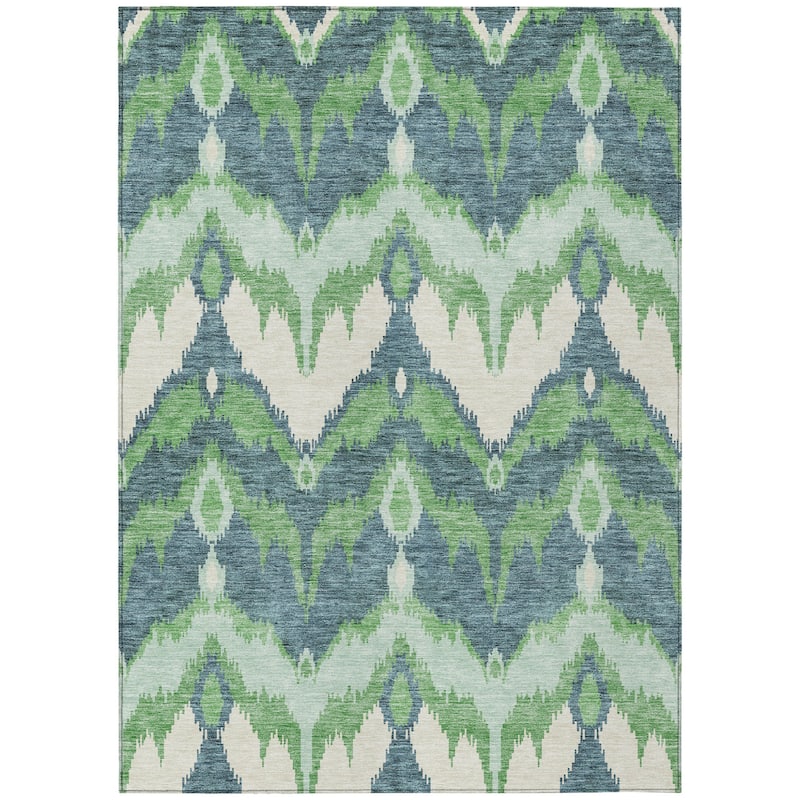 HomeRoots Ikat Transitional Rectangle Outdoor Rug