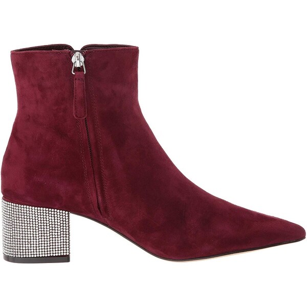 zyrannia pointy toe studded booties