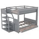preview thumbnail 7 of 10, Full Size Convertible Bunk Bed with Storage Staircase and Drawers,Bedside Table