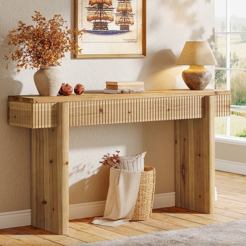 55-Inch Rustic Solid Wood Console Table