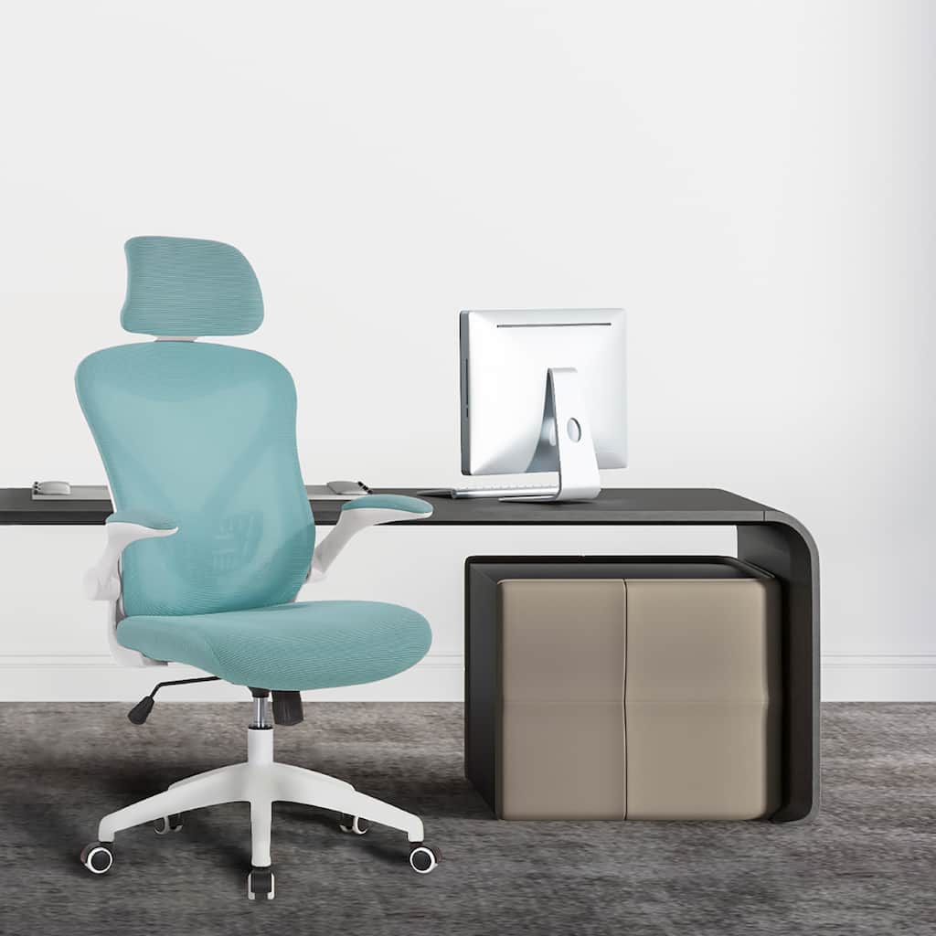 Porthos Home Raif Office Chair, Mesh Back, Central Tilt, Flip-up Armrests