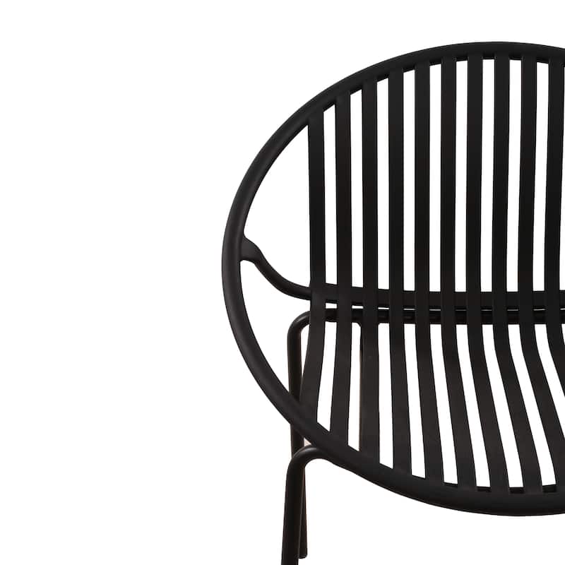 7-Piece Outdoor Dining Set with Acacia Wood Tabletop and 6 Stackable Chair