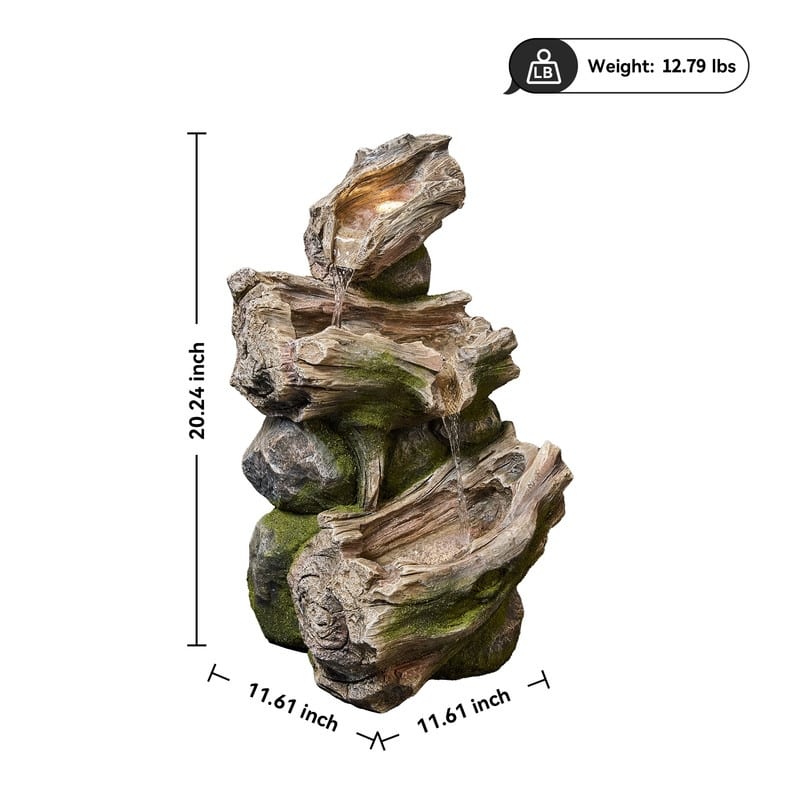 Polyresin Outdoor Rainforest Waterfall Fountain Weather Resistant with LED Lights