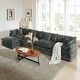 preview thumbnail 87 of 162, Cloud Chenille Upholstered Modular Sectional Sofa with DIY Combination Design Gray 4-Seater Sofa+Ottomans