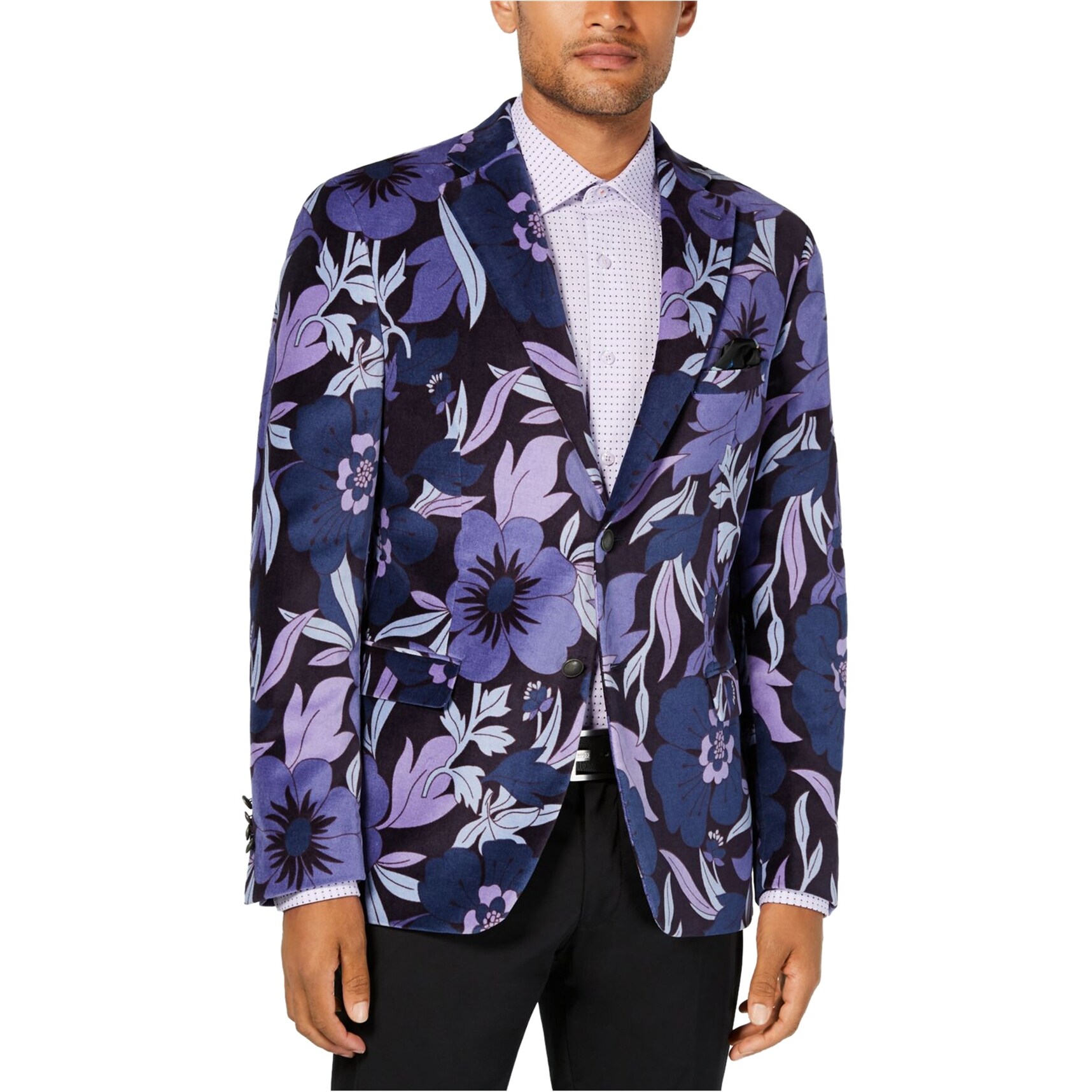 purple floral jacket